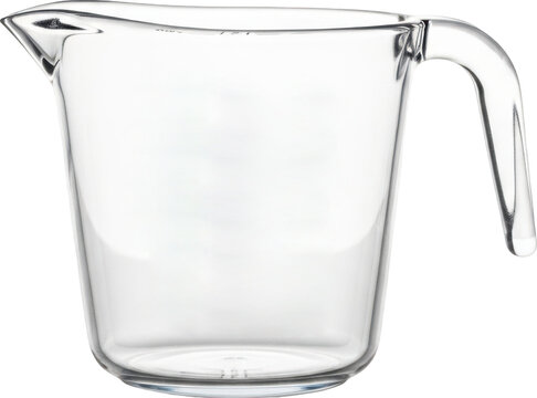 Empty Clear Glass Measuring Jug