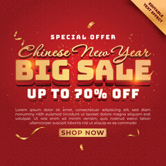 Chinese New Year Big Sale Promotion Banner with Special Offer