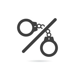 Vector Isolated No Handcuffs Icon
