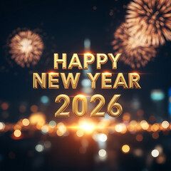 Celebrating new year 2026 with fireworks