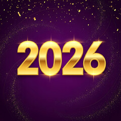 Celebrating 2026 with gold sparkles