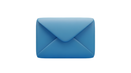 A blue envelope icon on a white background, symbolizing digital communication and messaging