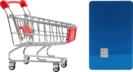 Shopping Cart and Blue Credit Card
