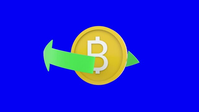 3D Currency Exchange Animation Dollar to Thai Baht with Rotating Green Arrow