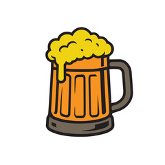 A minimalist vector shows a single glass of beer designed with simple shapes and smooth outlines, conveying a relaxed atmosphere, social moments, and classic refreshment with visual clarity.