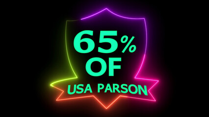 Neon shield badge showing discount text