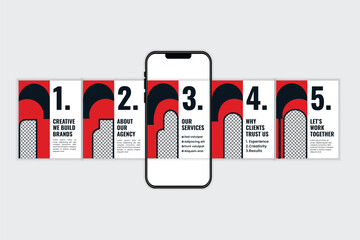 Social Media Carousel Post Design Template for Creative Agency and Business Marketing