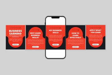 Social Media Carousel Post Design Template for Business Education and Professional Skills