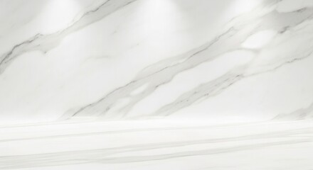 Obraz premium A close-up view of a white marble surface with gray veins and a smooth finish