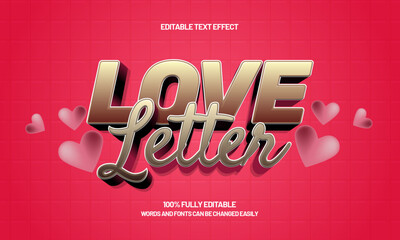 love letter editable text effect for posters and social media