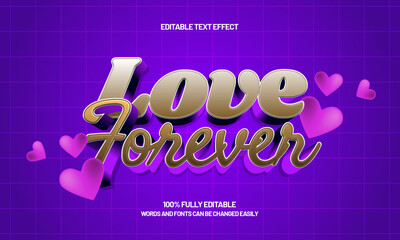 love forever editable text effect for posters and social media