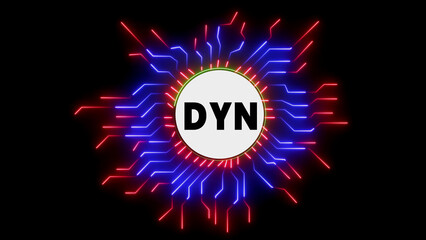 Dyn network neon emblem