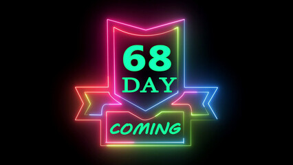 Neon badge 68 day coming soon countdown