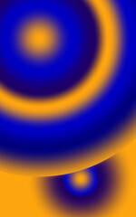 Abstract 3D circular wave pattern with blue and metallic gold texture