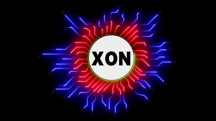 Xon logo design abstract background