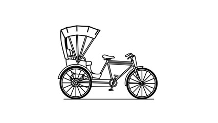 Fototapeta premium Vintage Rickshaw Bicycle with Passenger Seat.