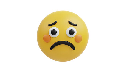 Fototapeta premium 3D Sad Emoji Face on transparent background