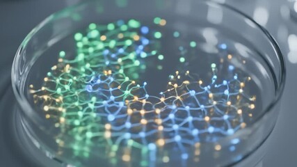 Abstract Petri Dish Data Network Formation With Glowing Connections - Powered by Adobe