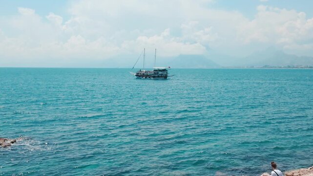 A scenic view of Mediterranean coastal city Antalya in Turkey