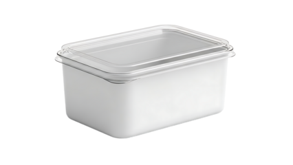 White Plastic Food Container with Clear Lid for Storage and Preservation