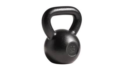 Black adjustable kettlebell for strength training, fitness workouts, gym exercise, muscle building, and weightlifting isolated on white background