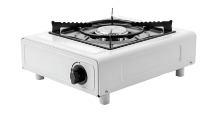 White Single Burner Gas Stove Compact Kitchen Appliance for Cooking