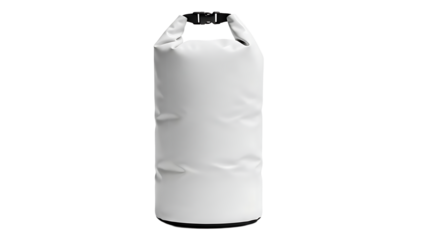 White Waterproof Dry Bag with Roll Top Closure for Outdoor Activities and Camping