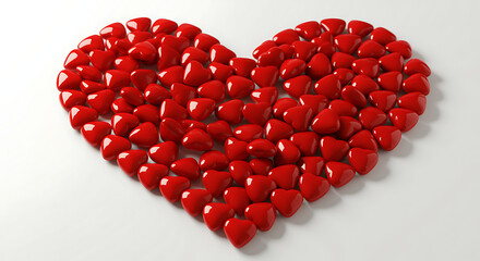 Large heart shape formed by many small red hearts
