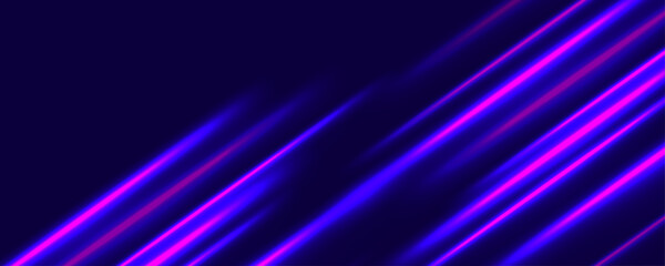 Fototapeta premium Diagonal purple neon light beams