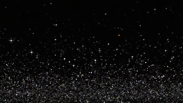 Starry Night Sky Over Vast Cosmic Blackness with Distant Stars