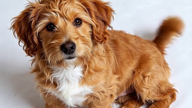 Adorable Cocker Spaniel Puppy Animation - Fluffy Brown & White Pup (Cute Pet Scene)