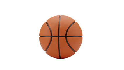 3D Realistic Orange Basketball on transparent background