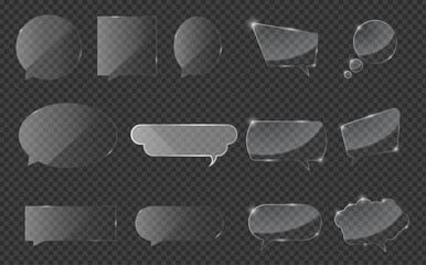 Transparent Glass Speech Bubbles Set