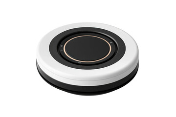 A sleek white and black wireless charging pad on transparent background