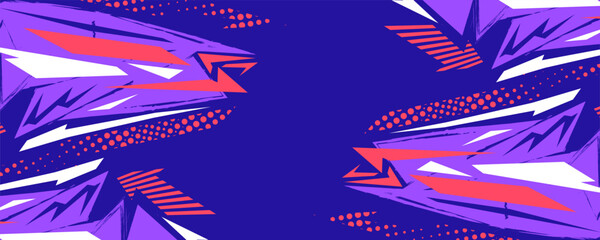 Energetic and Dynamic Sports Background with Colorful Sharp Energy Shapes and Halftone Patterns