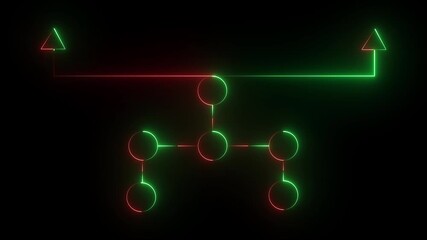 Business Organization neon Line Icon Animation black background 4k video animation. - Powered by Adobe