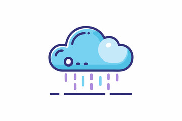 Obraz premium rain cloud weather forecast icon