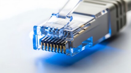 Close-up of an rj45 Ethernet connector.
