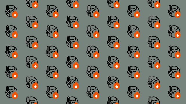 Seamless Pattern of a Robot Face with Glowing Eyes.