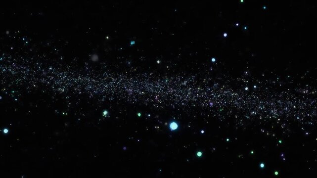 A celestial display of stars and galaxies in the vast universe viewed from a distant perspective.