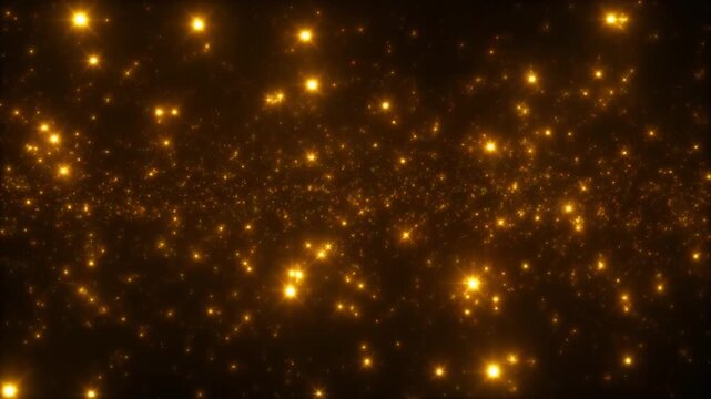 Glittering golden lights scattered across a dark background