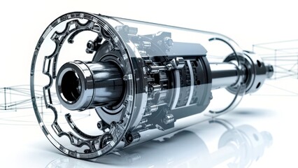 Mechanical Transparent Single Axis Component Scene