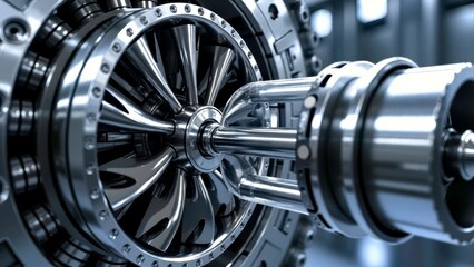 Perspective Scene of Mechanical Turbine Structure