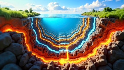 Scene of underground ice and fire pipeline facilities