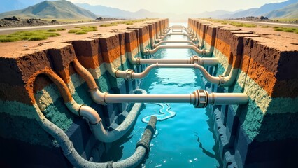 Scene of Canyon Water Conservancy Pipeline Facilities