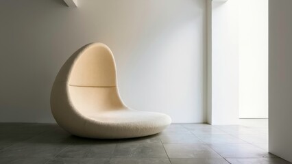 Pure white indoor curved seat diagram