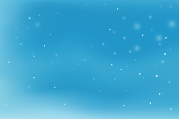 Soft blue winter sky background with gentle falling snow and light bokeh dots, creating a calm, clean, and frosty seasonal atmosphere.