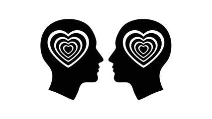 Heads with hearts: Self love Valentine concept