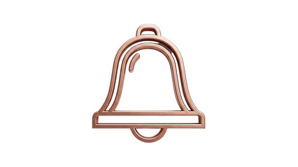 3D Copper Bell Icon on transparent background