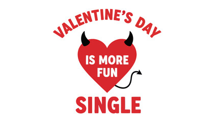 Fun Valentine's Day Single Devil Heart